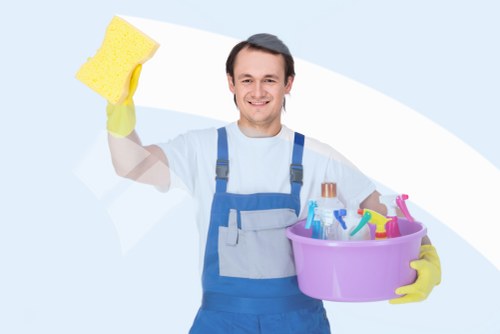Eco-friendly office cleaning in Kingston with polished floors and tidy workstations