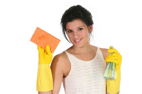 Residential cleaner dusting and vacuuming in a Kingston home
